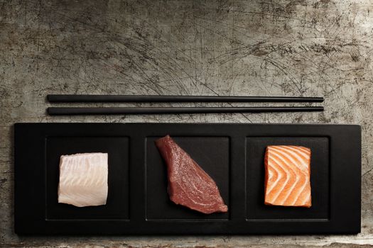 assortment of raw fish