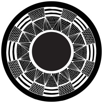 black abstract circle. vector. zentangl graphic arts