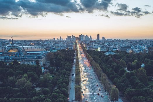 Champs Elysees (Paris, france) top view