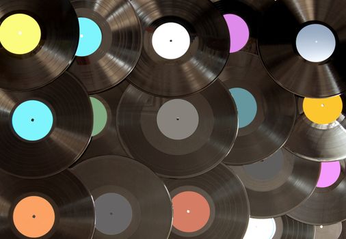 Analogue vinyl records background