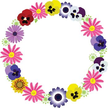 vector illustration of a floral wreath card