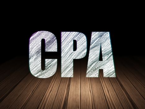 Finance concept: CPA in grunge dark room