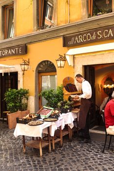 restaurant in a typical  streets of Roma