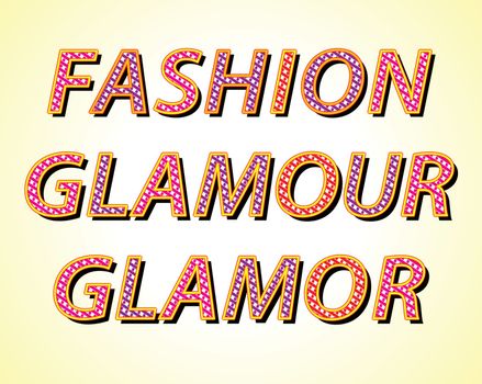 illustration of fashion and glamor words