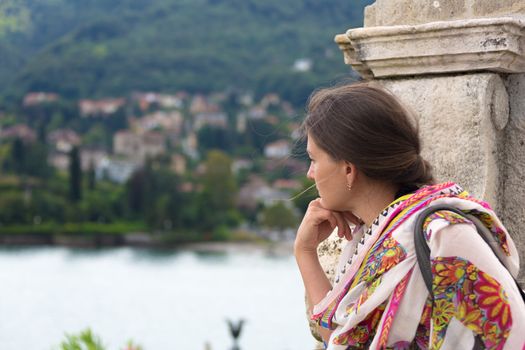 woman looking over Lake Maggiore 