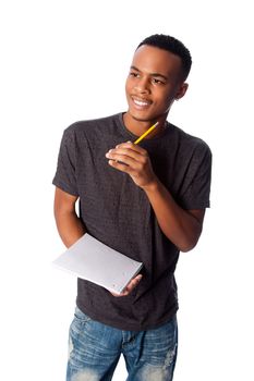 Happy student with notepad