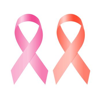 Red and pink ribbons-the international symbol for the fight against cancer and AIDS,