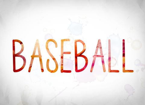 Baseball Concept Watercolor Word Art
