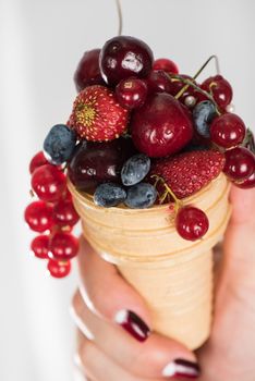 fresh berries in wafer
