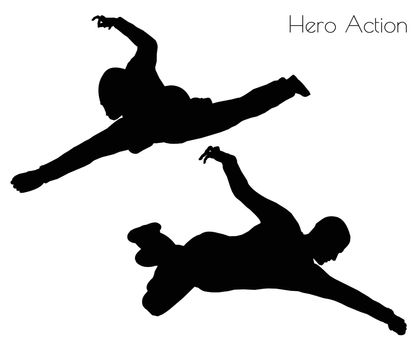 EPS 10 vector illustration of man in Hero Action pose on white background
