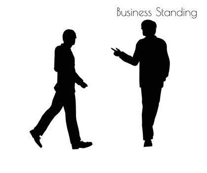 EPS 10 vector illustration of man in  Business Standing pose on white background
