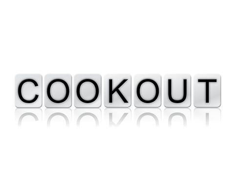 Cookout Isolated Tiled Letters Concept and Theme
