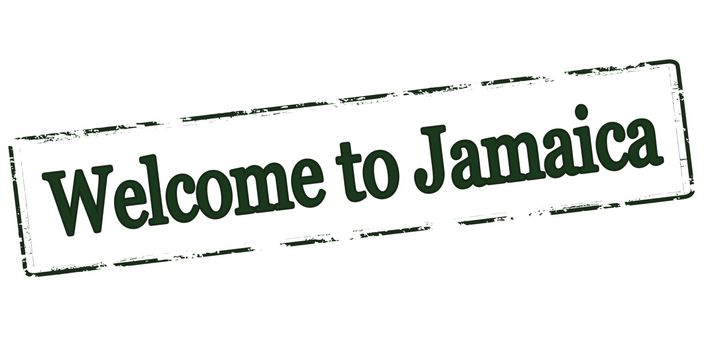 Rubber stamp with text welcome to Jamaica inside, vector illustration