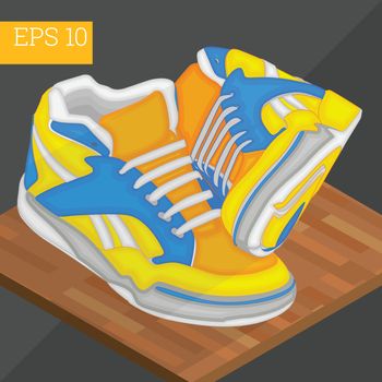 sneakers shoes isometric vector illustration
