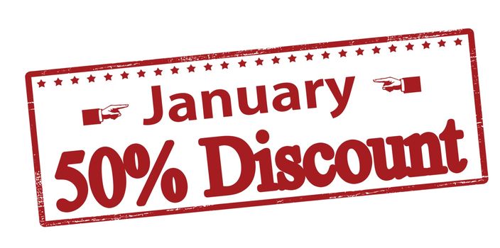 January fifty percent discount
