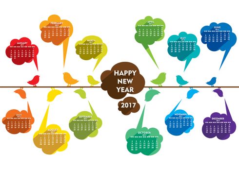 happy new year 2017 calendar design