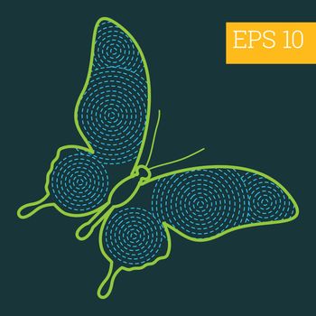 butterfly insect outline vector