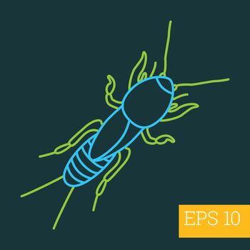 mole beetle insect outline vector