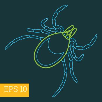 mite insect outline vector