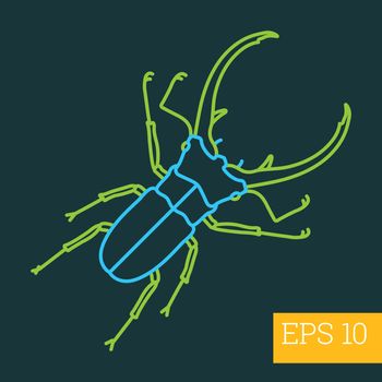 stagbeetle insect outline vector
