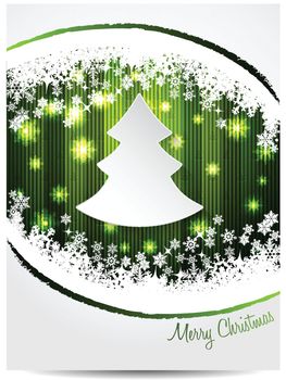 Green white christmas greeting card