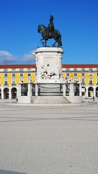 King Joseph statue, Commerce square, Lisbon, Portugal