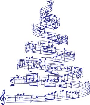 Christmas tree from music notes