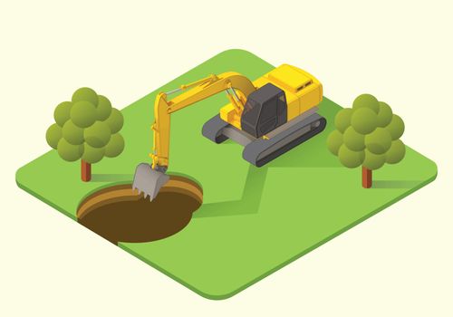 excavator vector illustration