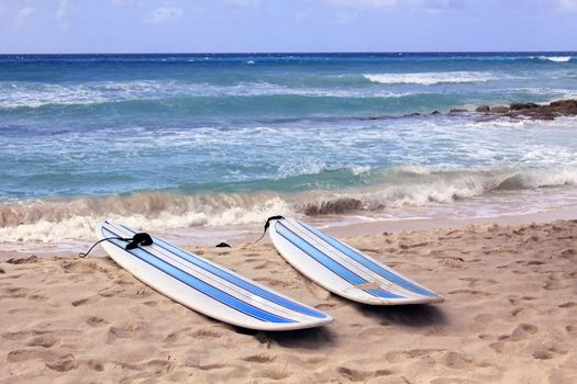 Surfboards at beach