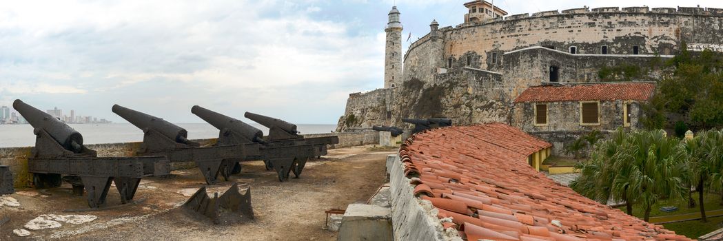 Cannons of El Morro fortress at Havana on Cuba