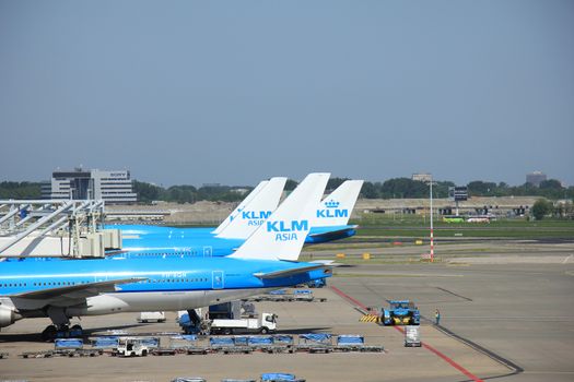 Amsterdam The Netherlands -  May 13th 2016: KLM Boeings 777