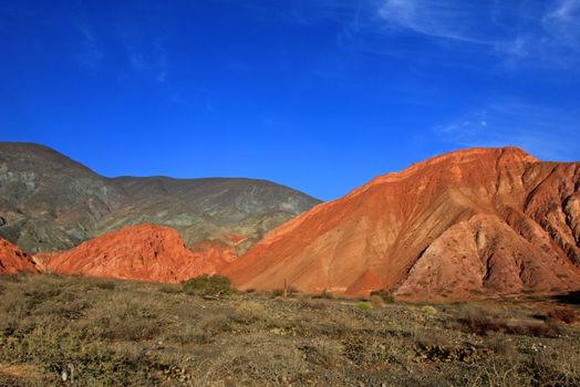 The hill of seven colors, cerro de los siete colores, at Purmamarca, Jujuy, Argentina