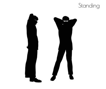 EPS 10 vector illustration of man in Standing  pose on white background
