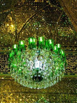 Shah Cheragh mosque mirror mosaic ceiling, Shiraz Iran