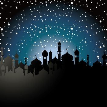 muslim islamic mosque theme vector art illustration