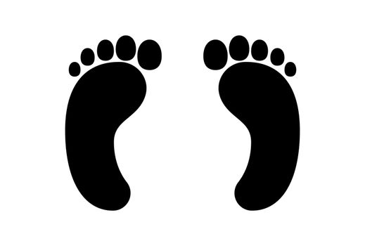 rounded human feet silouettes