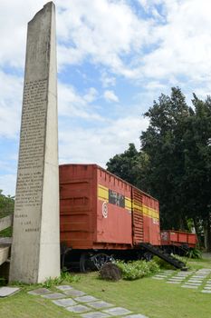 Memorial of train captured by Che Guevara's forces