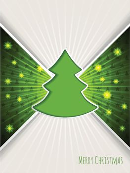 Christmas greeting with bursting green christmas tree