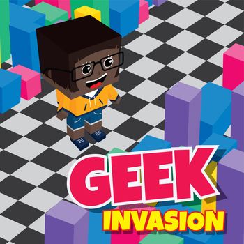 geek boy invasion video game asset isometric