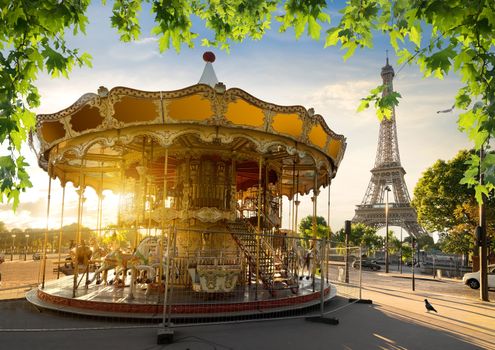 Carousel and  Eiffel tower