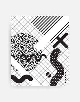 black and white Neo Memphis geometric pattern 
