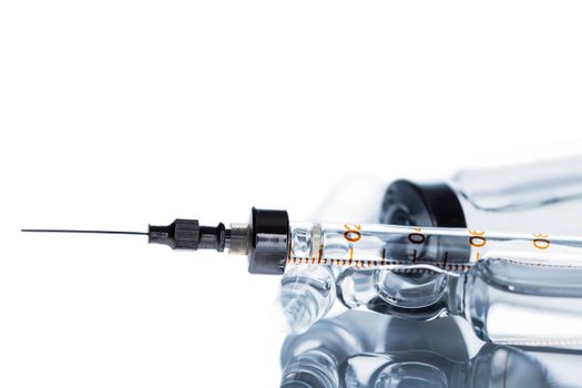 medicament and syringe closeup