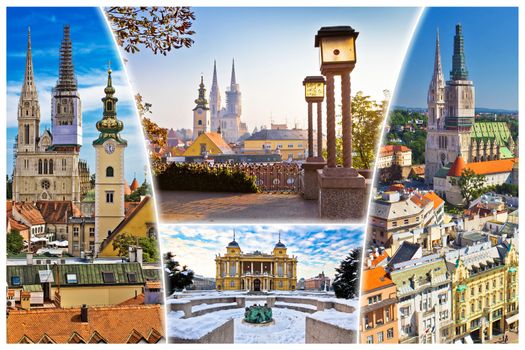 City of Zagreb old landmarks postcard