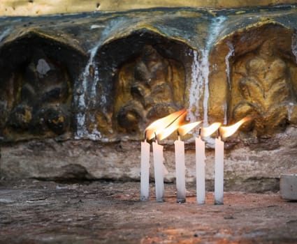 Candles at the Shwedagon Pagoda
