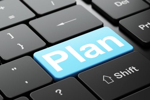 Finance concept: Plan on computer keyboard background