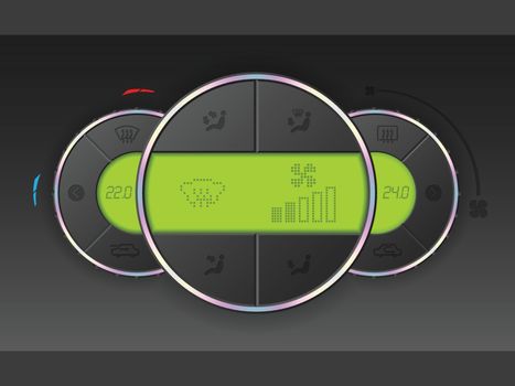 Air condition gauge combo with green lcd