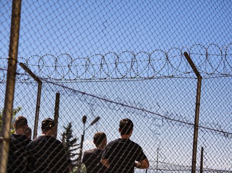 refugee camp jail fence