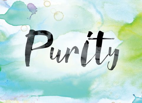 Purity Colorful Watercolor and Ink Word Art