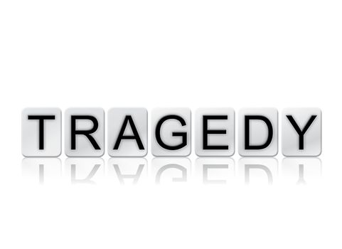 Tragedy Isolated Tiled Letters Concept and Theme