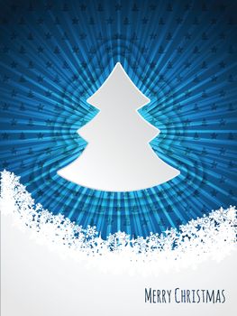 Blue christmas bursting greeting card design